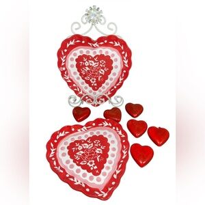 Romantic Red Heart Party Plates Hausenware Designed by Libby Wilkies